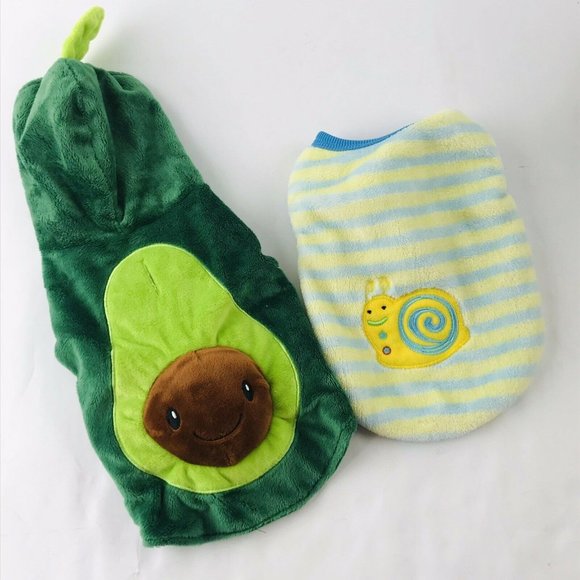 Avacado dog costume hoodie snail fleece shirt
